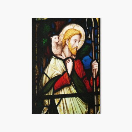 Stained Glass The Good Shepherd Art Board Print By Muniralawi Redbubble