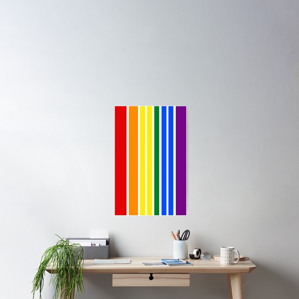 Rainbow Stripes Vertical Gay Pride Lgbt Poster By Handstand