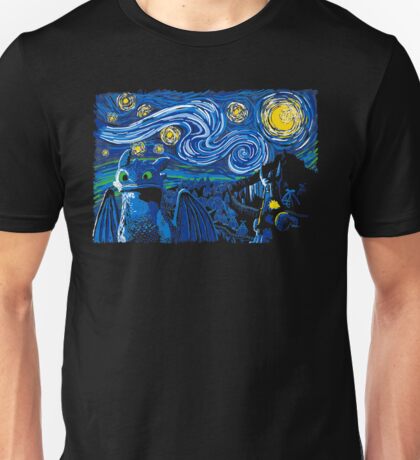 calvin and hobbes starry night t shirt