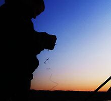 Fisherman Silhouette by Donna Chapman