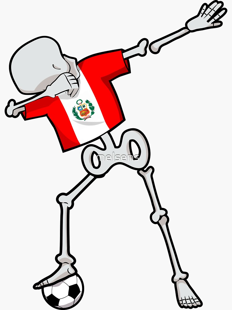 Dabbing Soccer Football Skeleton Peru Sticker For Sale By Melsens