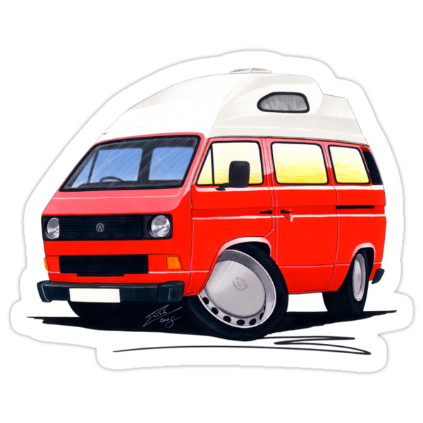 VW T25 T3 High Top Red by Richard Yeomans