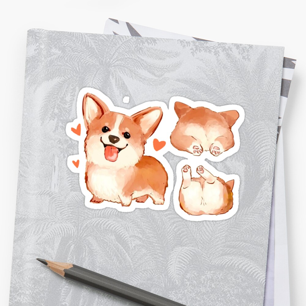 Corgi Butt Sticker By Meow Baby Redbubble