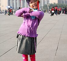 Young Chinese Girl on Tiananmen Square by ptpatty