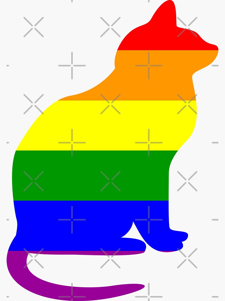 Rainbow Cat Gay Pride Flag Lgbtqiapk Sticker By Cnkna Redbubble