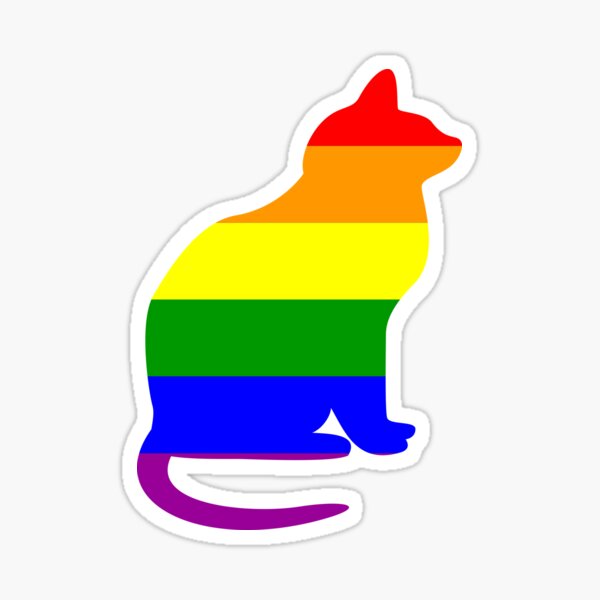 Rainbow Cat Gay Pride Flag Lgbtqiapk Sticker By Cnkna Redbubble