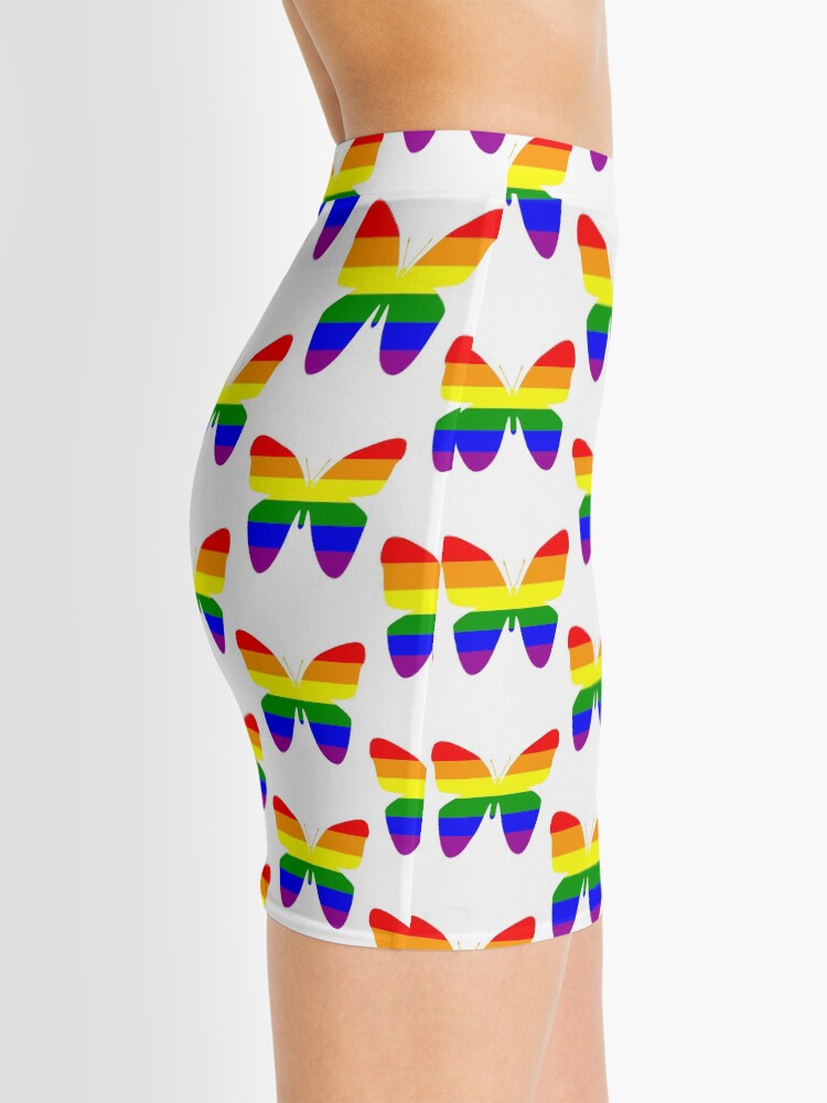 Rainbow Butterfly Gay Pride Flag LGBTQIAPK Mini Skirt For Sale By