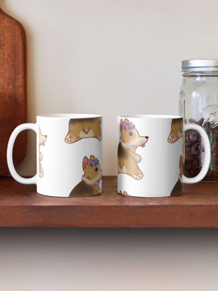 Flower Crown Corgi Butt Coffee Mug For Sale By MissHazardous Redbubble