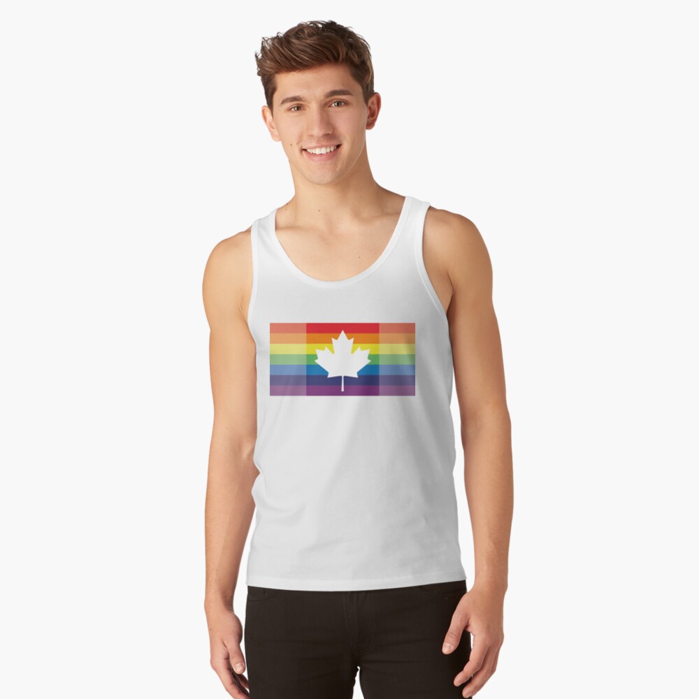 Rainbow Canadian Flag Gay Pride Lgbt Queer Maple Leaf Tank Top By