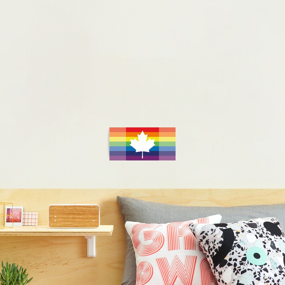 Rainbow Canadian Flag Gay Pride Lgbt Queer Maple Leaf Photographic