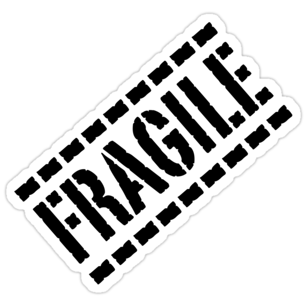 Fragile Funny Sticker on Ron Marton     Portfolio     Fragile   Black Lettering  Funny