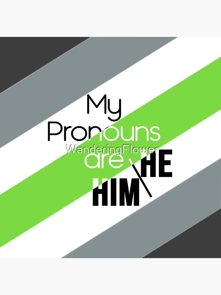 Agender He Him Pronoun Sticker Sticker For Sale By WanderingFlower