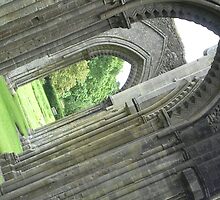 Looking through the Glastonbury Abbey remains by anaisnais