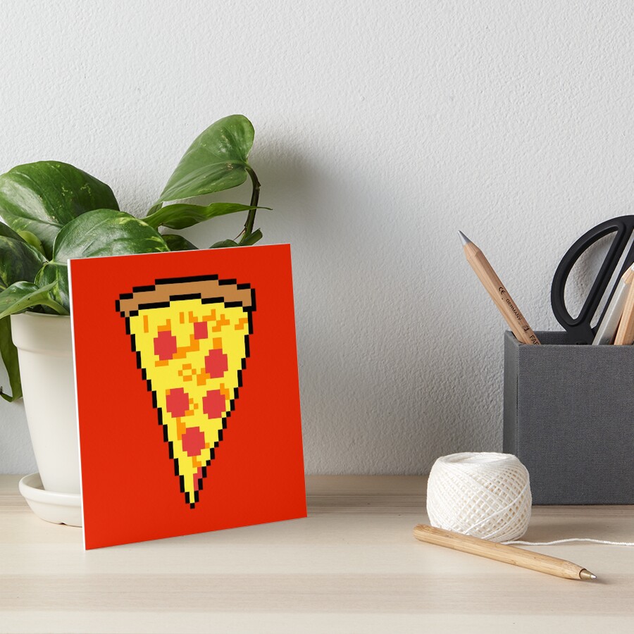 Pepperoni Pizza Slice Pixel Art Art Board Print For Sale By Oggi0