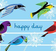 Five Royal Birds - Card by Andi Bird