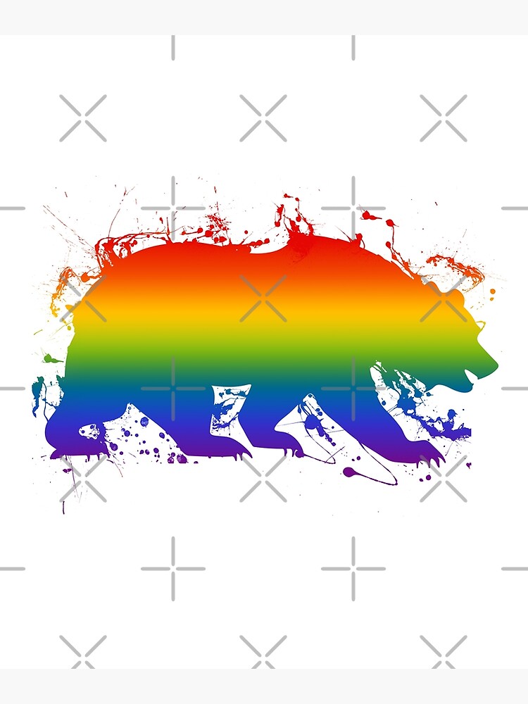 Gay Bear Pride LGBT Flag Bear Paint Splatter Canvas Print By