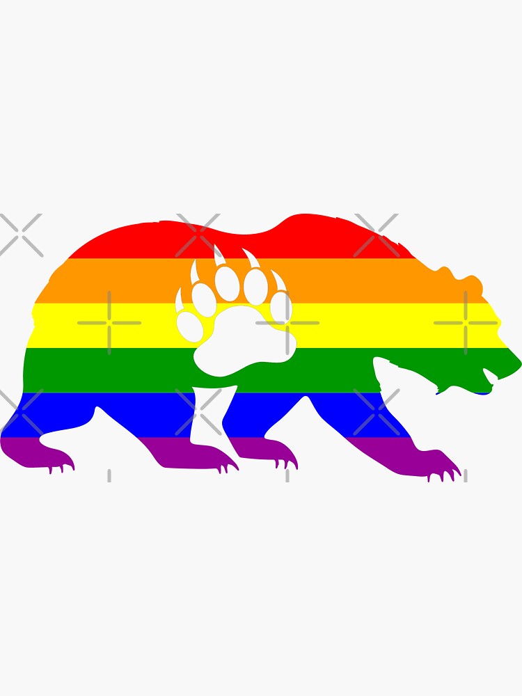 Gay Bear Pride Lgbt Flag Bear Paw Sticker For Sale By Sleazoid