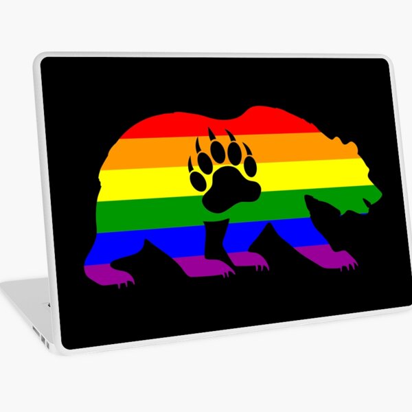 Gay Bear Pride LGBT Flag Bear Paw Laptop Skin For Sale By Sleazoid