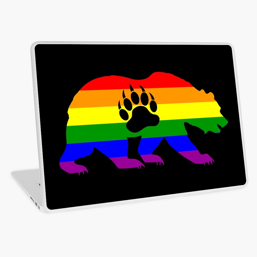 Gay Bear Pride LGBT Flag Bear Paw Laptop Skin For Sale By Sleazoid