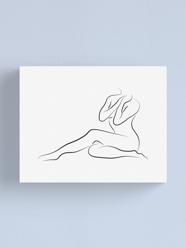 A Naked Line Drawing Of A Woman Anna In The Afternoon Canvas Print