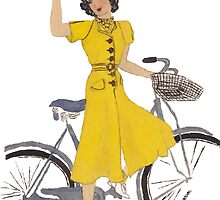 Vintage Fashion and bike by artbyjehf
