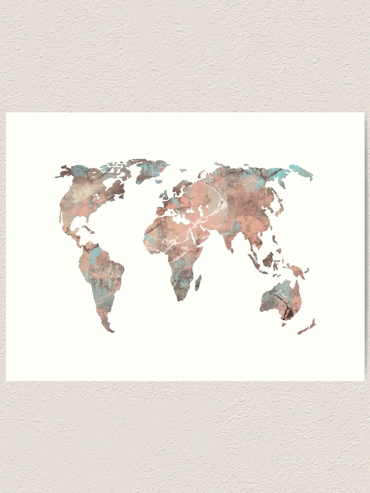 Impression Artistique Carte Du Monde Carte Du Monde De L Aquarelle