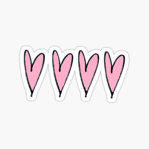 Pink Hearts Sticker For Sale By Tumblrrr Redbubble