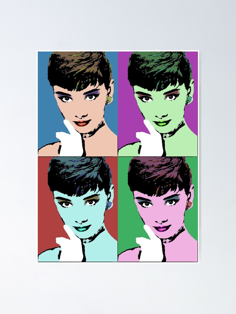 Audrey Hepburn POP Collage 1 Poster For Sale By Sisusisu Redbubble