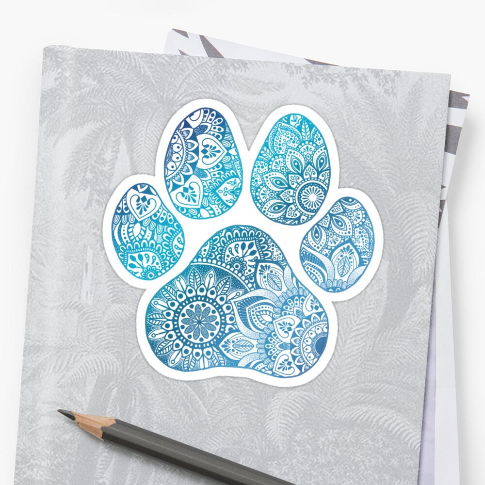 Mandala Paw Print Sticker By Nicoleharvey Redbubble