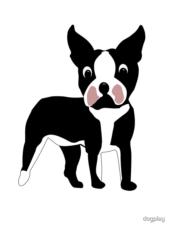 "Boston Terrier Cartoon Dog" Stickers by dogplay | Redbubble