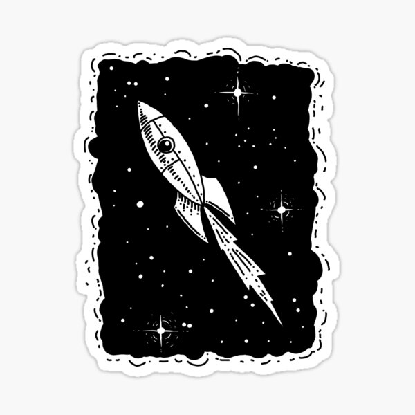 Space Rocket Ship Sticker For Sale By Themaker Redbubble