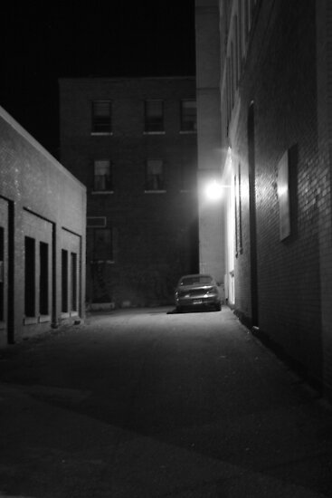 a dark alleyway