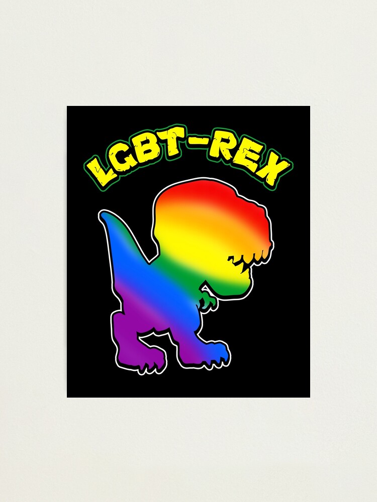 Lgbt Rex Gay Transgender Pride Dinosaur Rainbow Flag Photographic