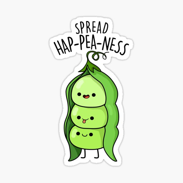 Hap Pea Ness Vegetable Food Pun Sticker For Sale By Punnybone Redbubble