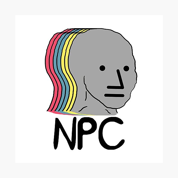 Npc Wojak Meme Photographic Print For Sale By Barnyardy Redbubble