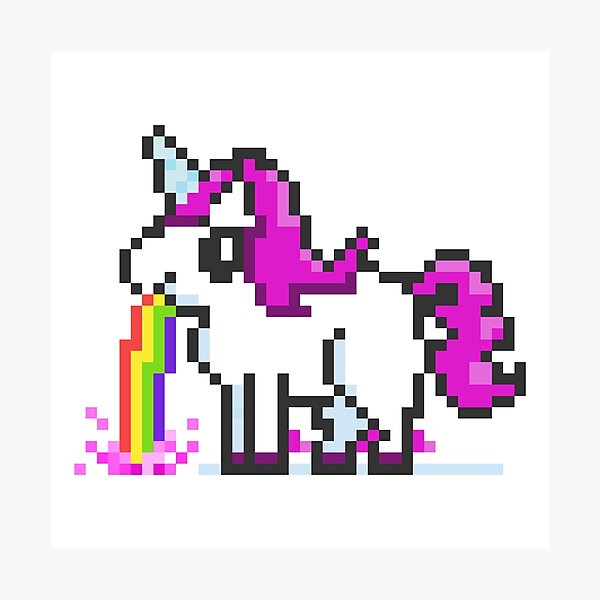 Lámina fotográfica Ejemplo del arte 8bit del pixel de un arco iris que