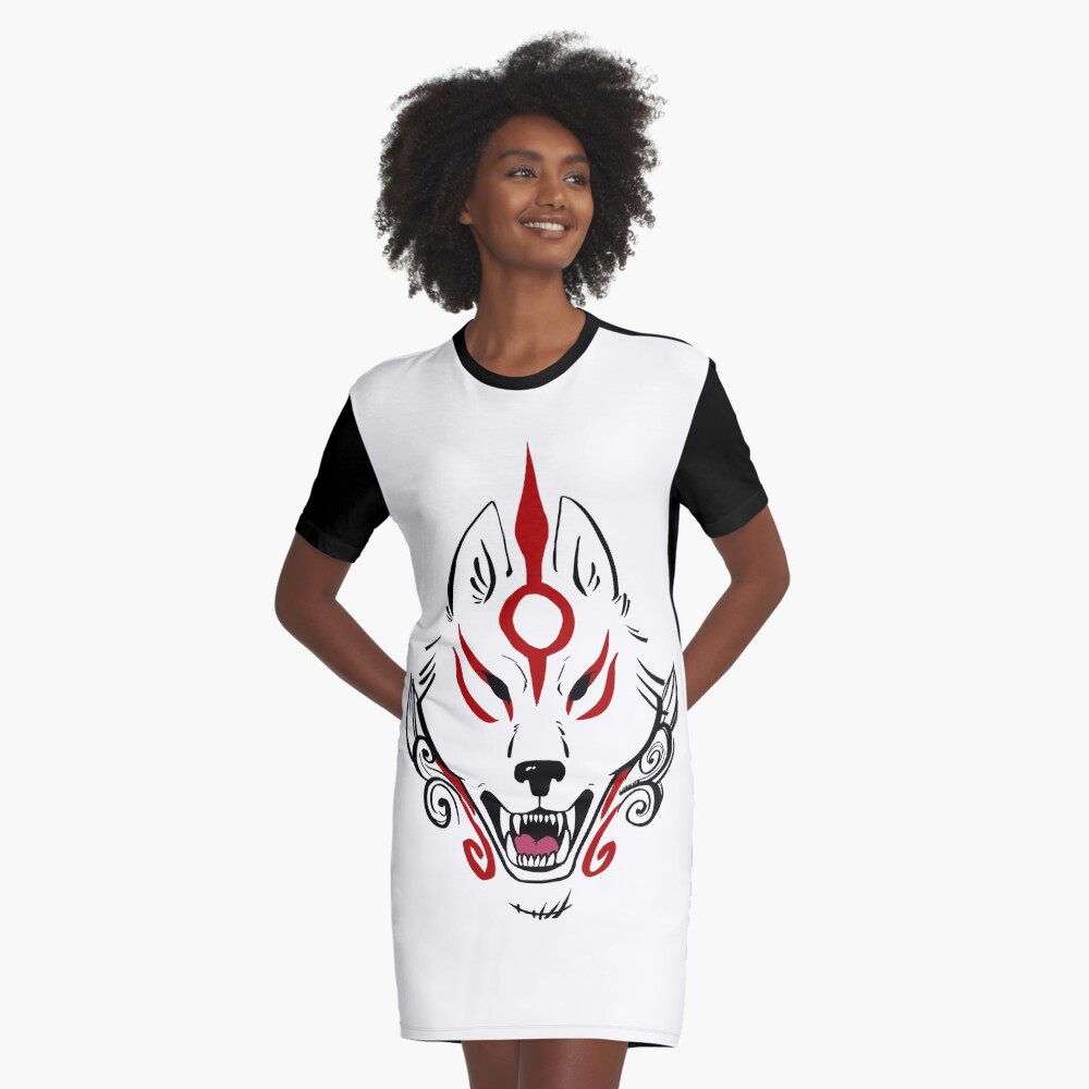 Okami Amaterasu Plain White Graphic T Shirt Dress For Sale By