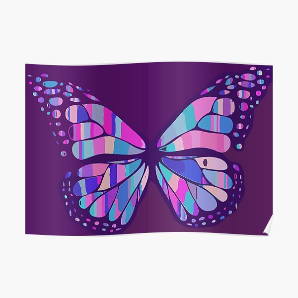 Pink And Purple Butterfly Poster For Sale By Jaggerstudios Redbubble