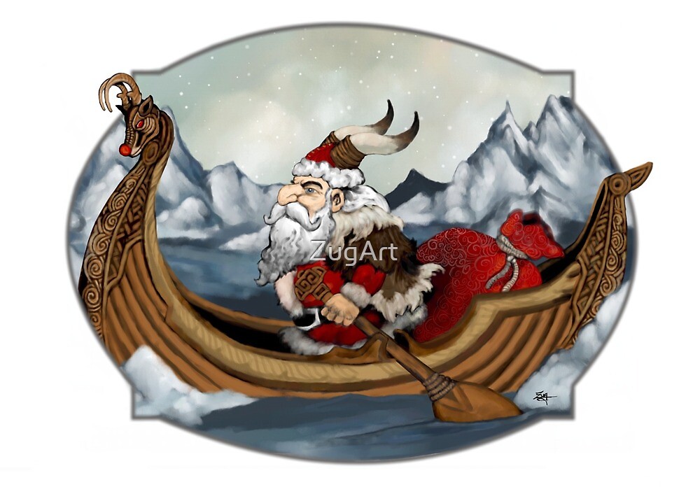 Santa Viking By Zugart Redbubble