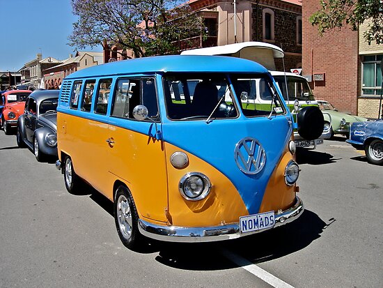 Orange and Blue Volkswagen Kombi Van by Ferenghi