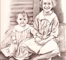 On the Back Stoop (My grandmother & her baby sis) by Sandy Taylor