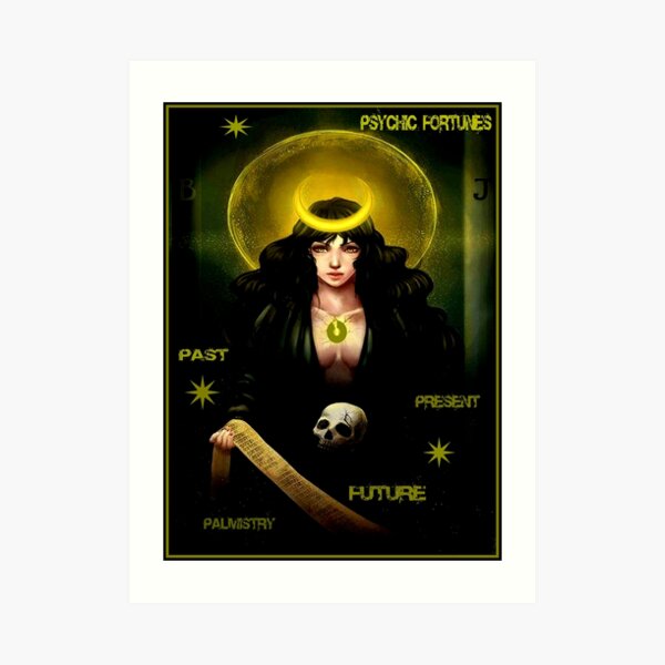 PSYCHIC FORTUNES Vintage Fortune Teller Print Art Print By