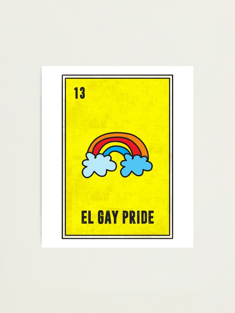 El Gay Pride Rainbow Mexican Loteria Bingo Card Photographic Print By