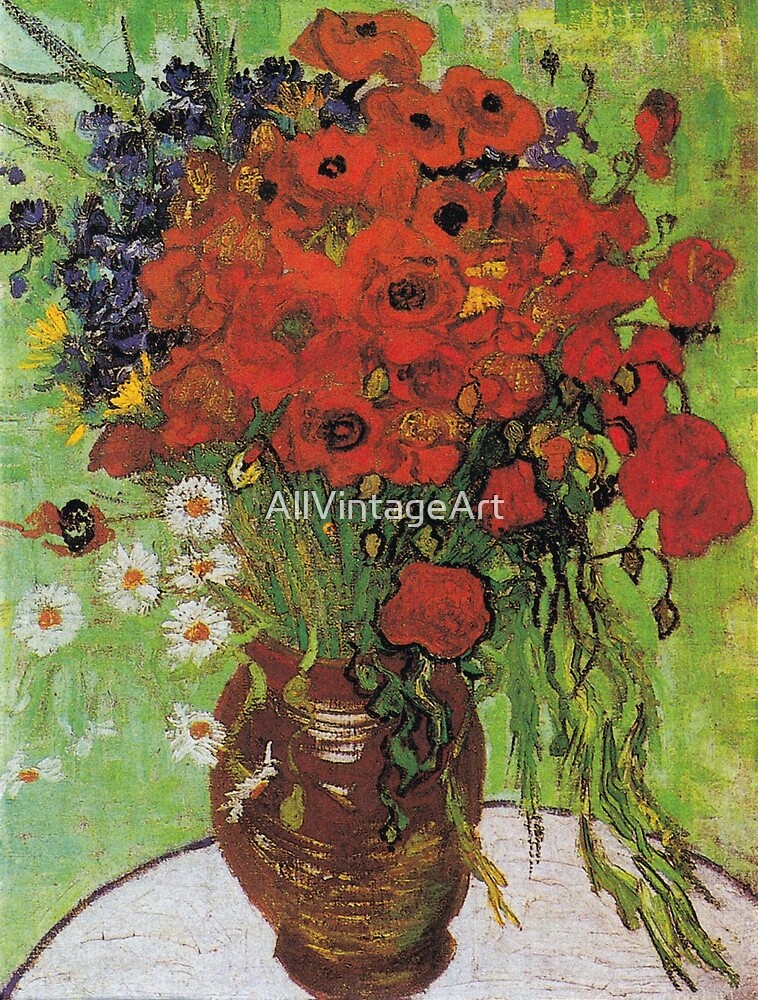 Vintage Vincent Van Gogh Vase With Cornflowers And Poppies 1890 By