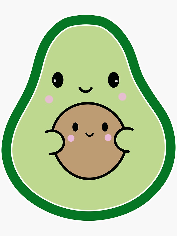 Mamacado Kawaii Avocado Sticker For Sale By Mariekawaii Redbubble