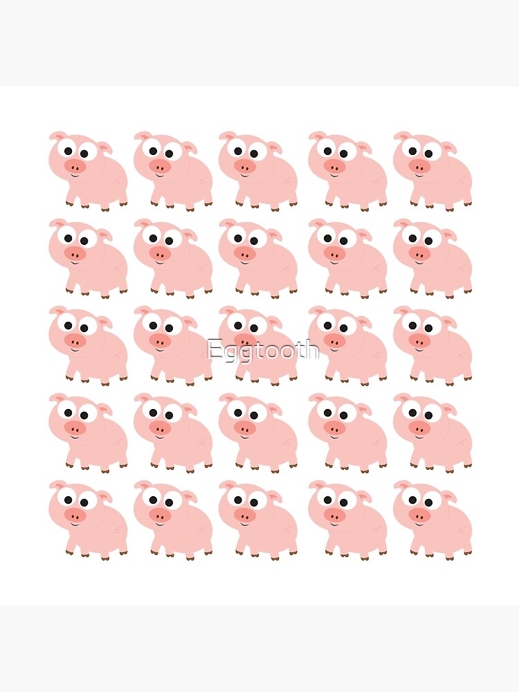 Cute Pink Pig Overload Poster By Eggtooth Redbubble