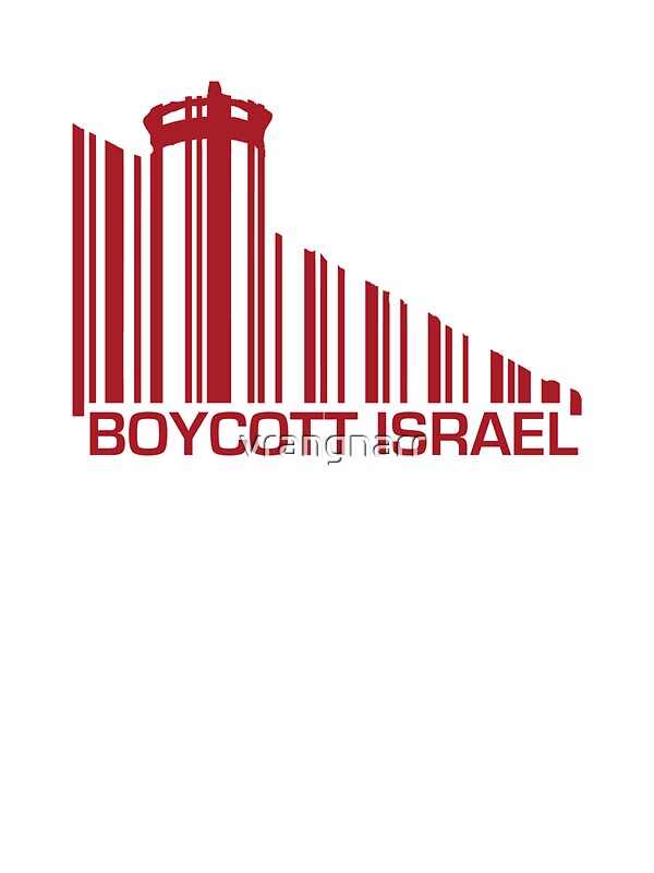 "Boycott Israel (wall version) RED" Stickers by vrangnarr Redbubble