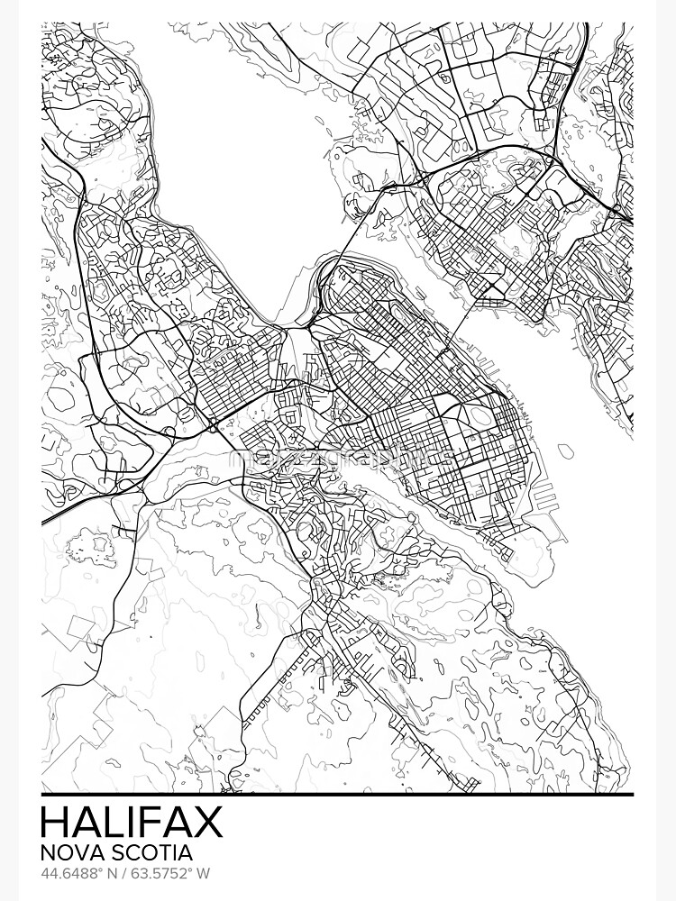 P Ster Mapa De Halifax Arte De La Pared Con Impresi N De Carteles Regalo De Nueva Escocia