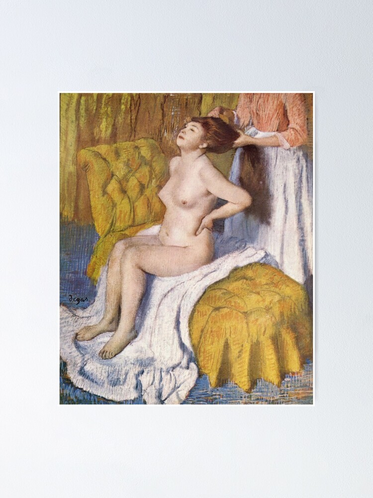 Edgar Degas French Impressionism Oil Painting Nude Woman Brushing Hair