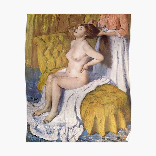 Edgar Degas French Impressionism Oil Painting Nude Woman Brushing Hair